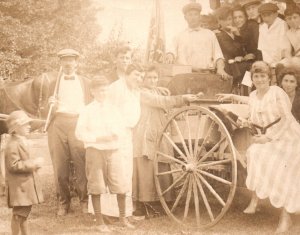 RPPC Produce Wagon Selling Pears Advertising Real Photo Postcard