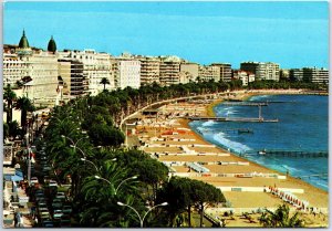 VINTAGE CONTINENTAL SIZED POSTCARD THE CROISETTE BEACHES POSTED FROM ZAIRE 1981