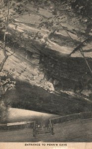 Vintage Postcard 1910's Entrance to Penn's Cave PA Pennsylvania