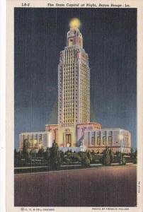 Louisiana Baton Rouge State Capitol Building At Night Cureteich