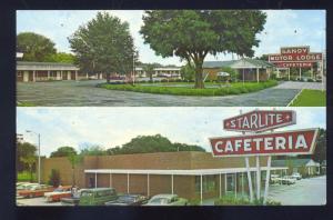 PERRY FLORIDA GANDY MOTOR LODGE 1950's CARS VINTAGE ADVERTISING POSTCARD FLA.