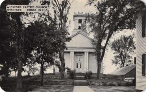 Wickford Rhode Island Baptist Church Exterior View Antique Postcard J70051