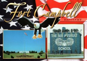 VINTAGE CONTINENTAL SIZE POSTCARD FORT CAMPBELL KENTUCKY