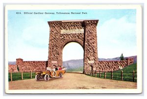 Official Gardiner Gateway Yellowstone National Park Wyoming Postcard