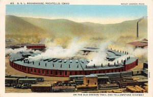 J51/ Pocatello Idaho Postcard c1910 OSL Railroad Roundhouse Shops  11