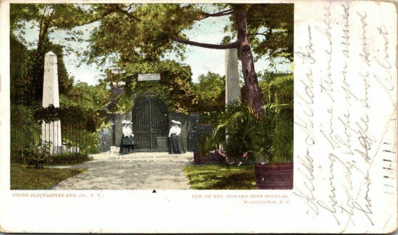 Washington D.C. Tomb George Martha Washington 1906 Antique Postcard Undivided