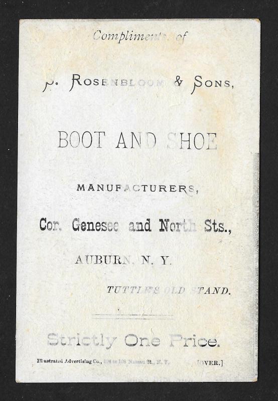 VICTORIAN TRADE CARD S Rosenbloom & Sons Boot & Shoe