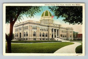 Roswell, NM-New Mexico, Chaves County Court House, Vintage Linen Postcard 