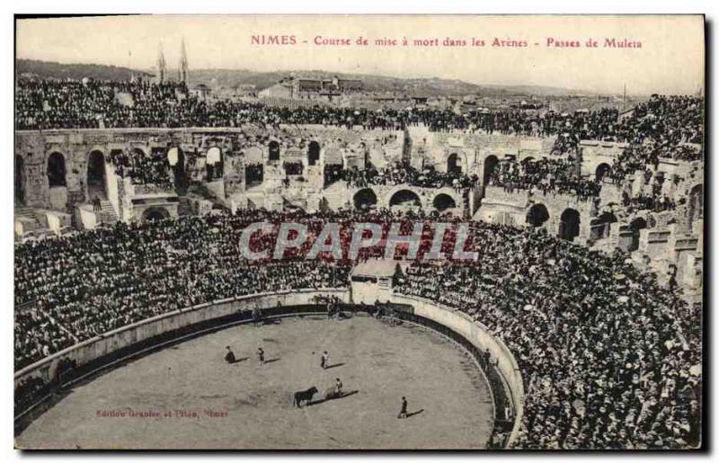 Old Postcard Bullfight Bullfight Nimes up Race to death in the bullring Pass ...