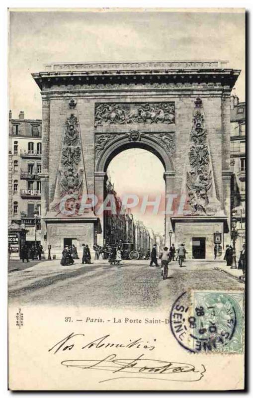 Old Postcard Paris Porte St Denis