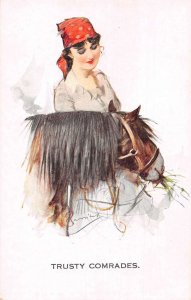 Group of 5 Women with Horses Equestrian Vintage Postcard AA27678