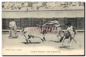 Old Postcard Bullfight Bullfight Laying banderillas