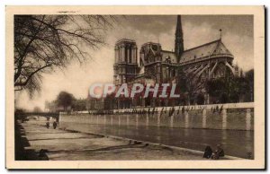 Paris - 4 - Notre Dame - Bridge View taken from L & # 39Archeveche - Old Post...