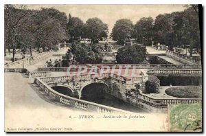 Postcard Old Nimes Garden Fountain