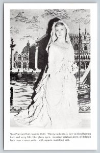 Bergen New York~Maretta Doll Museum~Wax Portrait w/Belgian Lace Gown~1950s