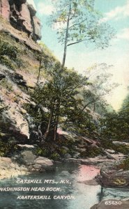 Washington Head Rock Kaaterskill Canyon Catskill Mountains NY Vintage Postcard