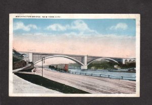 NY Washington Bridge New York City NYC Vintage Postcard