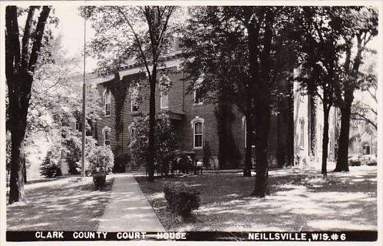 Wisconsin Neillsville Clark County Court House Real Photo