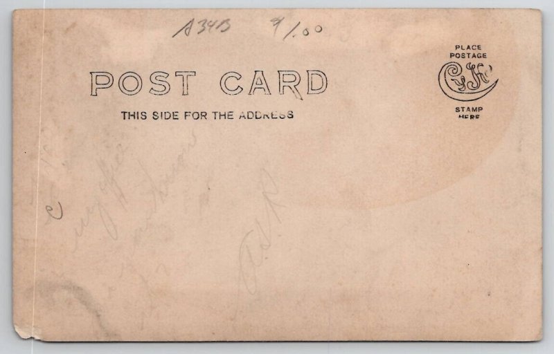 RPPC Large Stout Middle Aged Man Overcoat Derby Hat Postcard D27