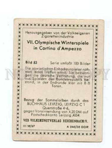 166955 VII Olympic ICE-HOCKEY Germany USSR CIGARETTE card
