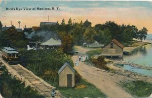 Bird's Eye View - Trolley at Manitou New York on Lake Ontario - pm 1911 - DB