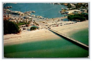 Vintage 1957 Postcard - Aerial View of Clearwater Beach Pier & Marina Florida