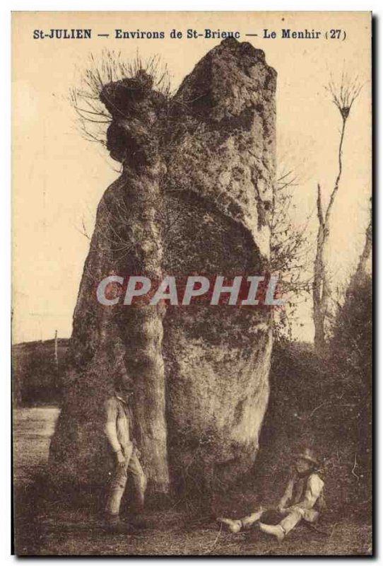 Old Postcard Dolmen Standing Stone St Julien Around St Brieuc menhir Folklore