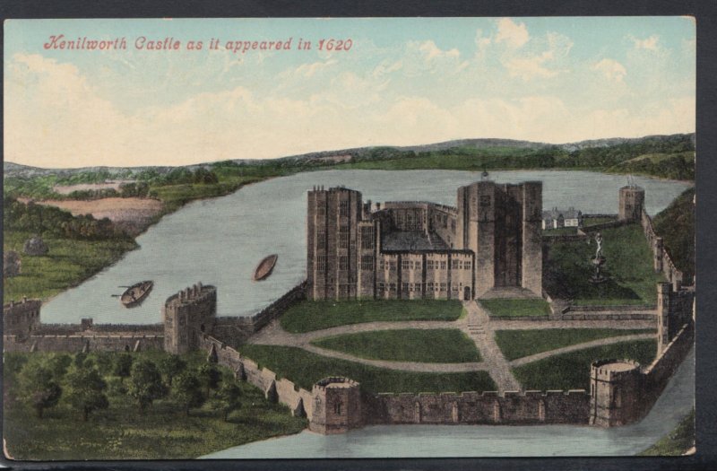 Warwickshire Postcard - Kenilworth Castle As It Appeared in 1620 -  DC2023