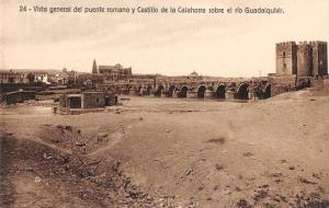 La Calahorra Granada Spain general view bridge and castle antique pc Z30208