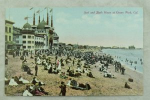 C.1910 Surf and Bath House at Ocean Park, California Vintage Postcard P101