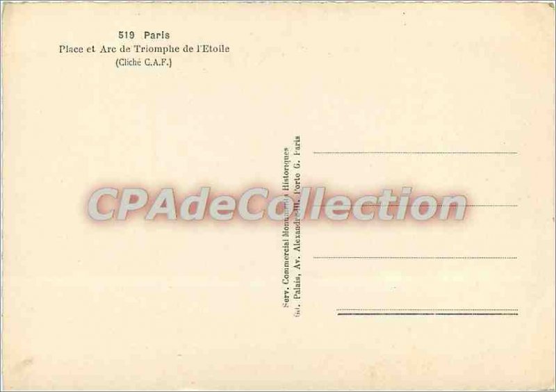 Modern Postcard Paris Arc de Triomphe and Place de l'Etoile