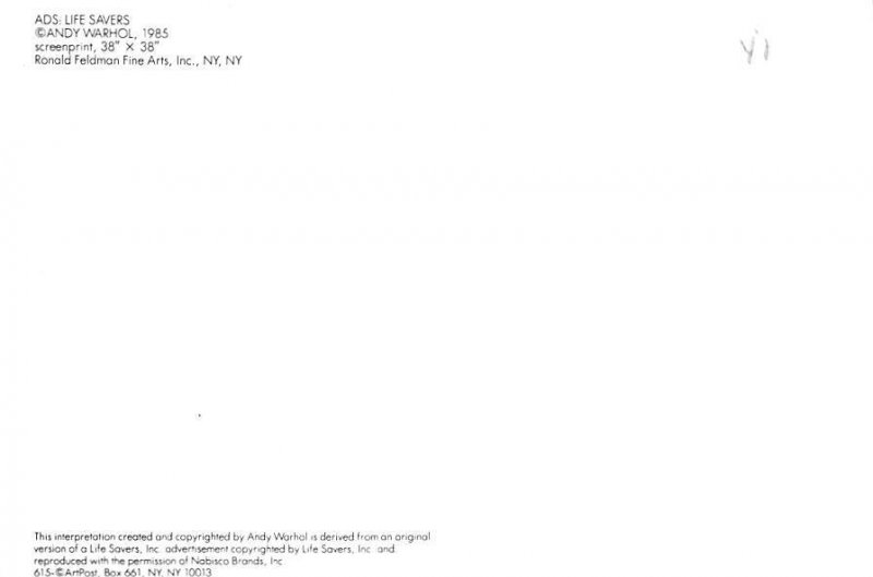 Life Savers, By Andy Warhole  