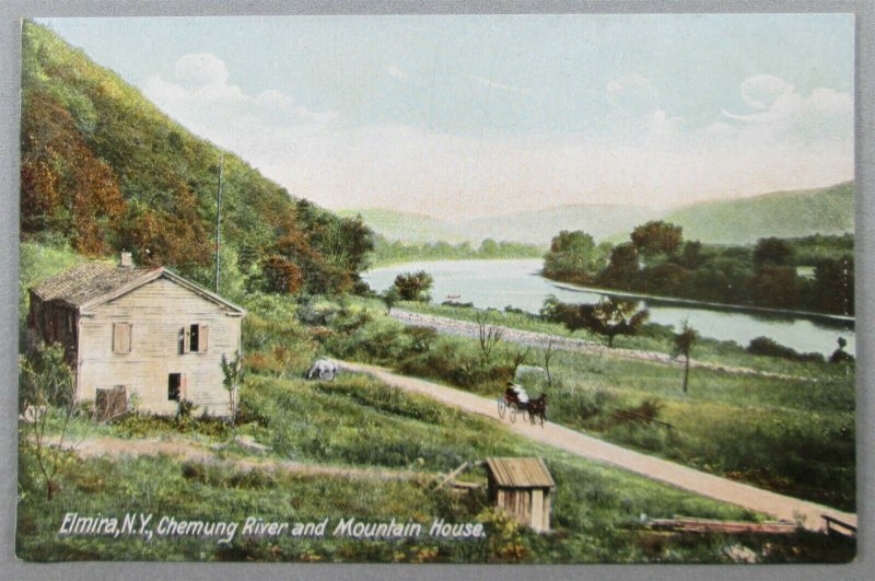 Chemung River And Mountain House, Elmira NY Postcard (#7244)