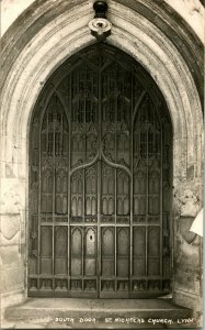 Vtg Postcard 1910s RPPC South Door - St. Nicholas Church - Lynn UK - Unused