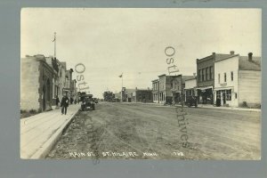 St. Hilaire MINNESOTA RPPC c1915 MAIN STREET nr Thief River Falls Red Lake Falls