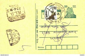 India Postal Stationery Tiger 25 Blackbuck Jaipur cds