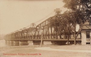 Davenport Iowa~Government Bridge Close Up~House~Path Around~1912 Real Photo~RPPC