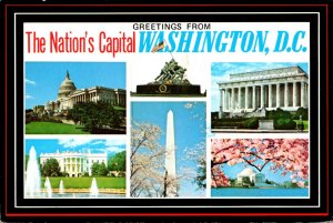 Washington D C Greetings Showing White House Capitol Building and More 1992