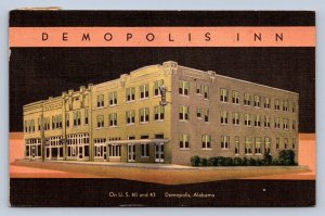 J92/ Demopolis Alabama Postcard Linen Demopolis Inn Hotel  286