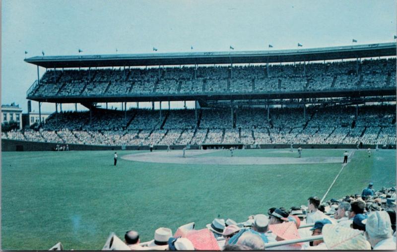 Wrigley Field Chicago IL Illinois Baseball Unused Vintage Cameo Postcard E24