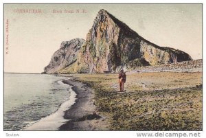 Walking on the beach, Rock from North East, Gibraltar, 00-10s