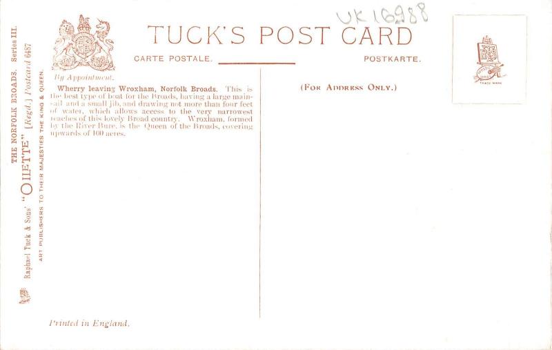 uk16988 wherry leavinh wroxham norfolk broad uk