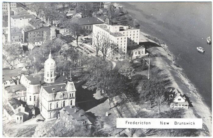 Fredericton New Brunswick Canada Aerial View RPPC Real Photo Postcard