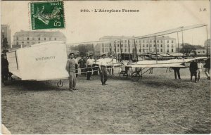 PC CPA AVIATION, L'AÉROPLANE FARMAN, Vintage Postcard (b24532)