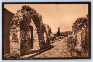 Pompeii Campania Italy Postcard Porta Ercolanesi c1910 Unposted Antique