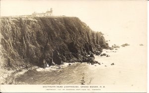 RPPC CANADA, NB, Grand Manan, Southern Head Lighthouse, 1931, Island, Ocean View