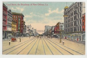 P2591 1912 postcard very nice old canal street view the broadway new orleans LA