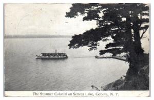 Early 1900s Steamer Colonial on Seneca Lake, Geneva, NY Postcard