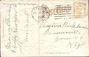 Christmas Children Bells Gilt Embossed c1910s Postcard