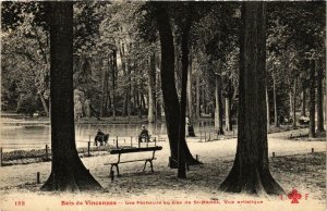 CPA PARIS 12e Bois de Vincennes. Les pecheurs au Lac de St-Mandé (573457)